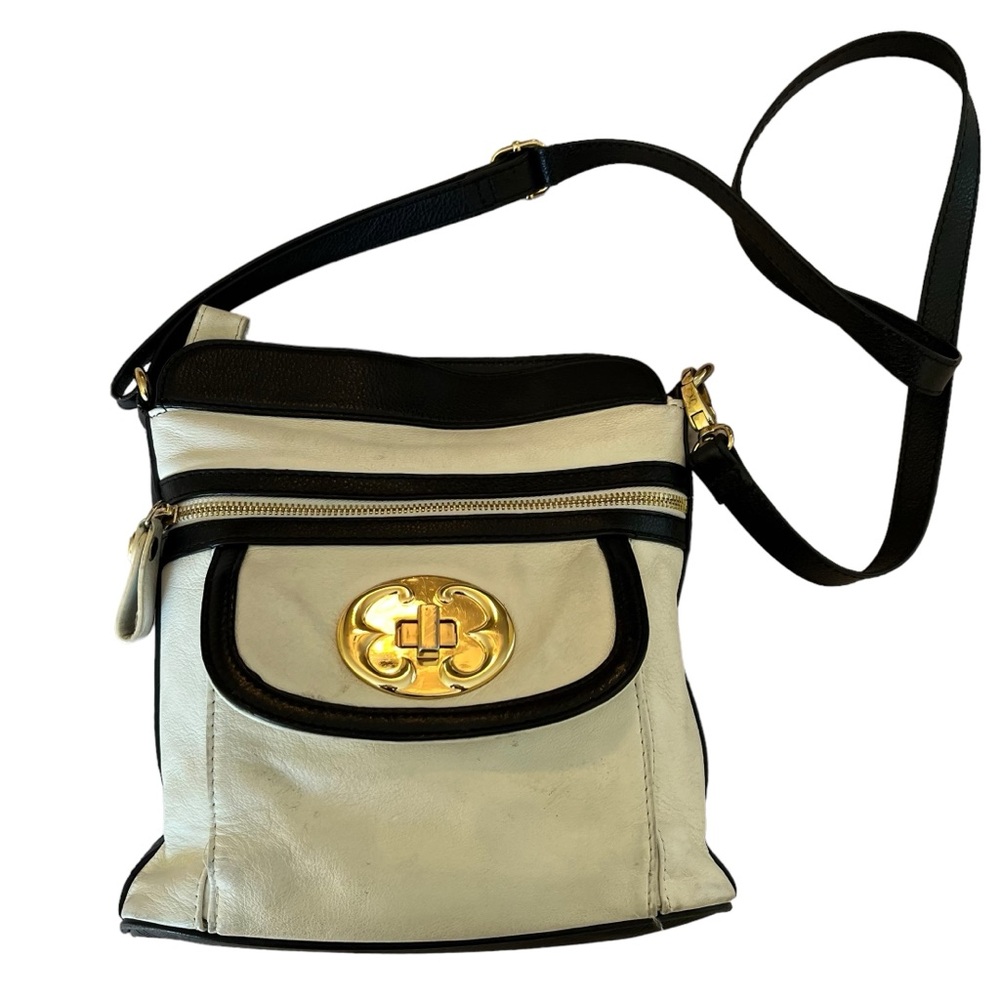 Emma Fox Cream/Black Crossbody Bag